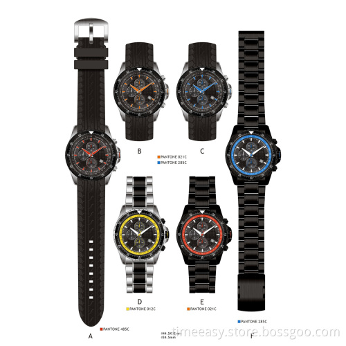 New Arrival Men Watch with Japen Movement, Plating Black Stainless Steel Watch for Men 2014 New Deisgn Main Product